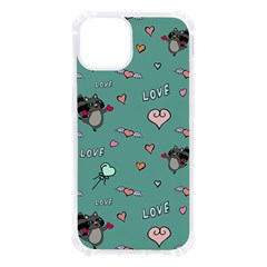 Raccoon Texture Seamless Scrapbooking Hearts Iphone 13 Tpu Uv Print Case by pakminggu