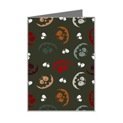 Art Halloween Pattern Creepy Design Digital Papers Mini Greeting Card by pakminggu