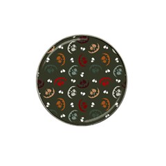 Art Halloween Pattern Creepy Design Digital Papers Hat Clip Ball Marker (4 Pack) by pakminggu