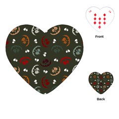 Art Halloween Pattern Creepy Design Digital Papers Playing Cards Single Design (heart) by pakminggu