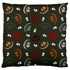 Art Halloween Pattern Creepy Design Digital Papers Large Cushion Case (two Sides) by pakminggu