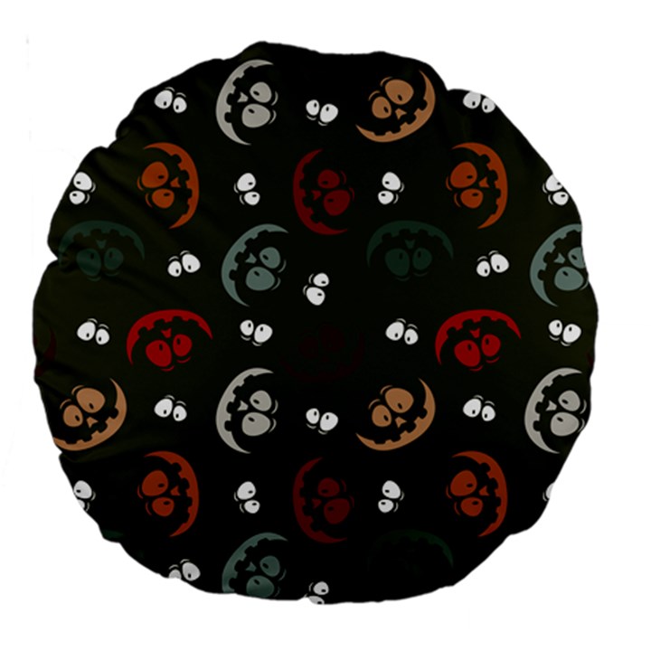 Art Halloween Pattern Creepy Design Digital Papers Large 18  Premium Round Cushions