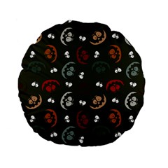 Art Halloween Pattern Creepy Design Digital Papers Standard 15  Premium Flano Round Cushions by pakminggu