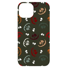 Art Halloween Pattern Creepy Design Digital Papers Iphone 14 Black Uv Print Case by pakminggu