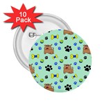 Dog Pattern Seamless Blue Background Scrapbooking 2.25  Buttons (10 pack)  Front