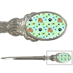 Dog Pattern Seamless Blue Background Scrapbooking Letter Opener by pakminggu