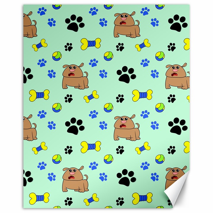 Dog Pattern Seamless Blue Background Scrapbooking Canvas 16  x 20 