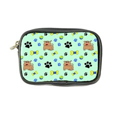 Dog Pattern Seamless Blue Background Scrapbooking Coin Purse