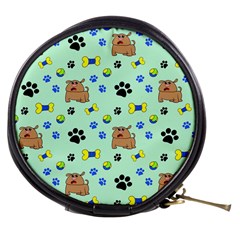 Dog Pattern Seamless Blue Background Scrapbooking Mini Makeup Bag by pakminggu