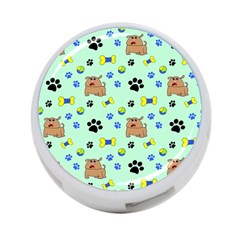 Dog Pattern Seamless Blue Background Scrapbooking 4-port Usb Hub (two Sides)