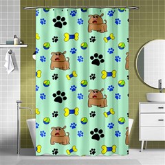 Dog Pattern Seamless Blue Background Scrapbooking Shower Curtain 48  X 72  (small)  by pakminggu