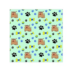 Dog Pattern Seamless Blue Background Scrapbooking Square Satin Scarf (30  X 30 ) by pakminggu