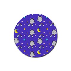 Texture Pattern Seamless Rainbow Background Dream Rubber Coaster (round) by pakminggu