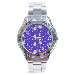 Texture Pattern Seamless Rainbow Background Dream Stainless Steel Analogue Watch by pakminggu