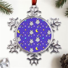 Texture Pattern Seamless Rainbow Background Dream Metal Large Snowflake Ornament by pakminggu