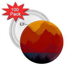 Mountain Forest Nature Scenery Art Mountains 2 25  Buttons (100 Pack)  by pakminggu