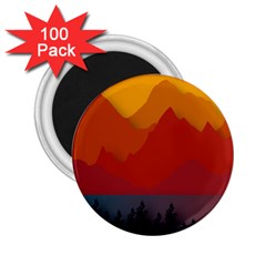 Mountain Forest Nature Scenery Art Mountains 2 25  Magnets (100 Pack)  by pakminggu