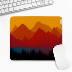 Mountain Forest Nature Scenery Art Mountains Large Mousepad by pakminggu