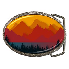 Mountain Forest Nature Scenery Art Mountains Belt Buckles