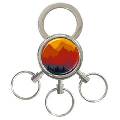 Mountain Forest Nature Scenery Art Mountains 3-ring Key Chain by pakminggu