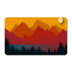 Mountain Forest Nature Scenery Art Mountains Magnet (rectangular) by pakminggu