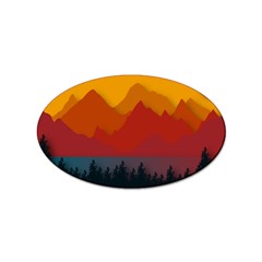 Mountain Forest Nature Scenery Art Mountains Sticker Oval (100 Pack) by pakminggu