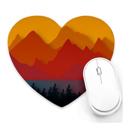 Mountain Forest Nature Scenery Art Mountains Heart Mousepad by pakminggu