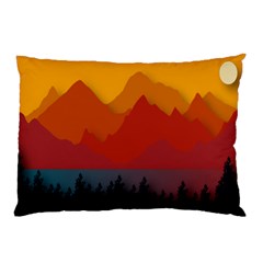 Mountain Forest Nature Scenery Art Mountains Pillow Case by pakminggu