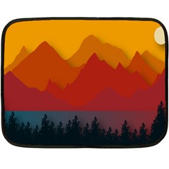 Mountain Forest Nature Scenery Art Mountains Two Sides Fleece Blanket (mini) by pakminggu