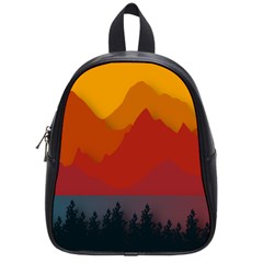 Mountain Forest Nature Scenery Art Mountains School Bag (small) by pakminggu