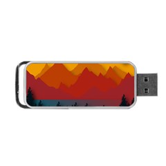 Mountain Forest Nature Scenery Art Mountains Portable Usb Flash (one Side) by pakminggu