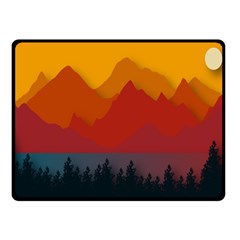 Mountain Forest Nature Scenery Art Mountains Two Sides Fleece Blanket (small) by pakminggu