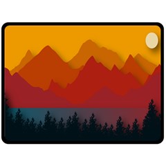 Mountain Forest Nature Scenery Art Mountains Two Sides Fleece Blanket (large) by pakminggu