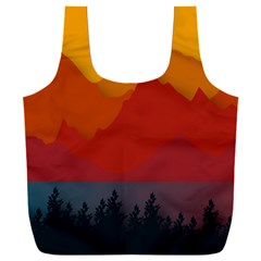 Mountain Forest Nature Scenery Art Mountains Full Print Recycle Bag (xxxl) by pakminggu