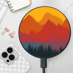 Mountain Forest Nature Scenery Art Mountains Wireless Fast Charger(black)