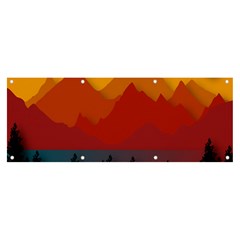 Mountain Forest Nature Scenery Art Mountains Banner And Sign 8  X 3  by pakminggu