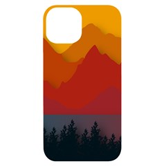 Mountain Forest Nature Scenery Art Mountains Iphone 14 Black Uv Print Case