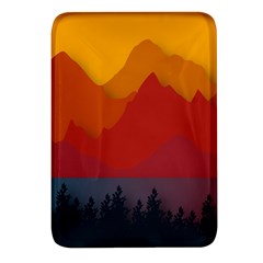 Mountain Forest Nature Scenery Art Mountains Rectangular Glass Fridge Magnet (4 Pack)