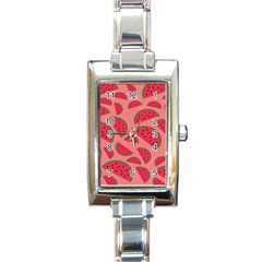 Watermelon Red Food Fruit Healthy Summer Fresh Rectangle Italian Charm Watch by pakminggu