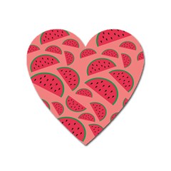 Watermelon Red Food Fruit Healthy Summer Fresh Heart Magnet by pakminggu