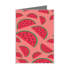 Watermelon Red Food Fruit Healthy Summer Fresh Mini Greeting Card by pakminggu