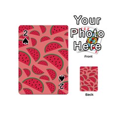 Watermelon Red Food Fruit Healthy Summer Fresh Playing Cards 54 Designs (mini) by pakminggu