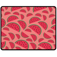 Watermelon Red Food Fruit Healthy Summer Fresh Two Sides Fleece Blanket (medium) by pakminggu