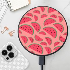 Watermelon Red Food Fruit Healthy Summer Fresh Wireless Fast Charger(black)