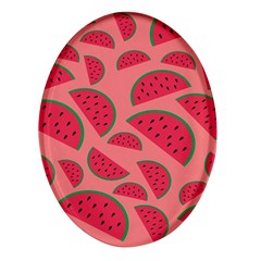 Watermelon Red Food Fruit Healthy Summer Fresh Oval Glass Fridge Magnet (4 Pack) by pakminggu