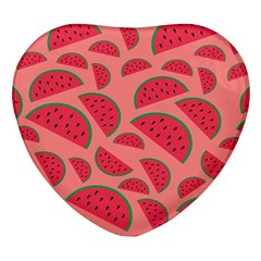 Watermelon Red Food Fruit Healthy Summer Fresh Heart Glass Fridge Magnet (4 Pack)