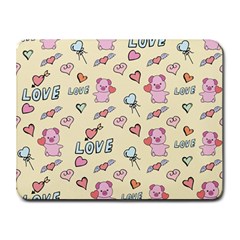 Pig Animal Love Romance Seamless Texture Pattern Small Mousepad by pakminggu