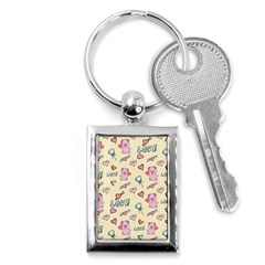 Pig Animal Love Romance Seamless Texture Pattern Key Chain (rectangle) by pakminggu