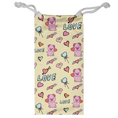 Pig Animal Love Romance Seamless Texture Pattern Jewelry Bag by pakminggu