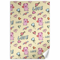 Pig Animal Love Romance Seamless Texture Pattern Canvas 12  X 18  by pakminggu